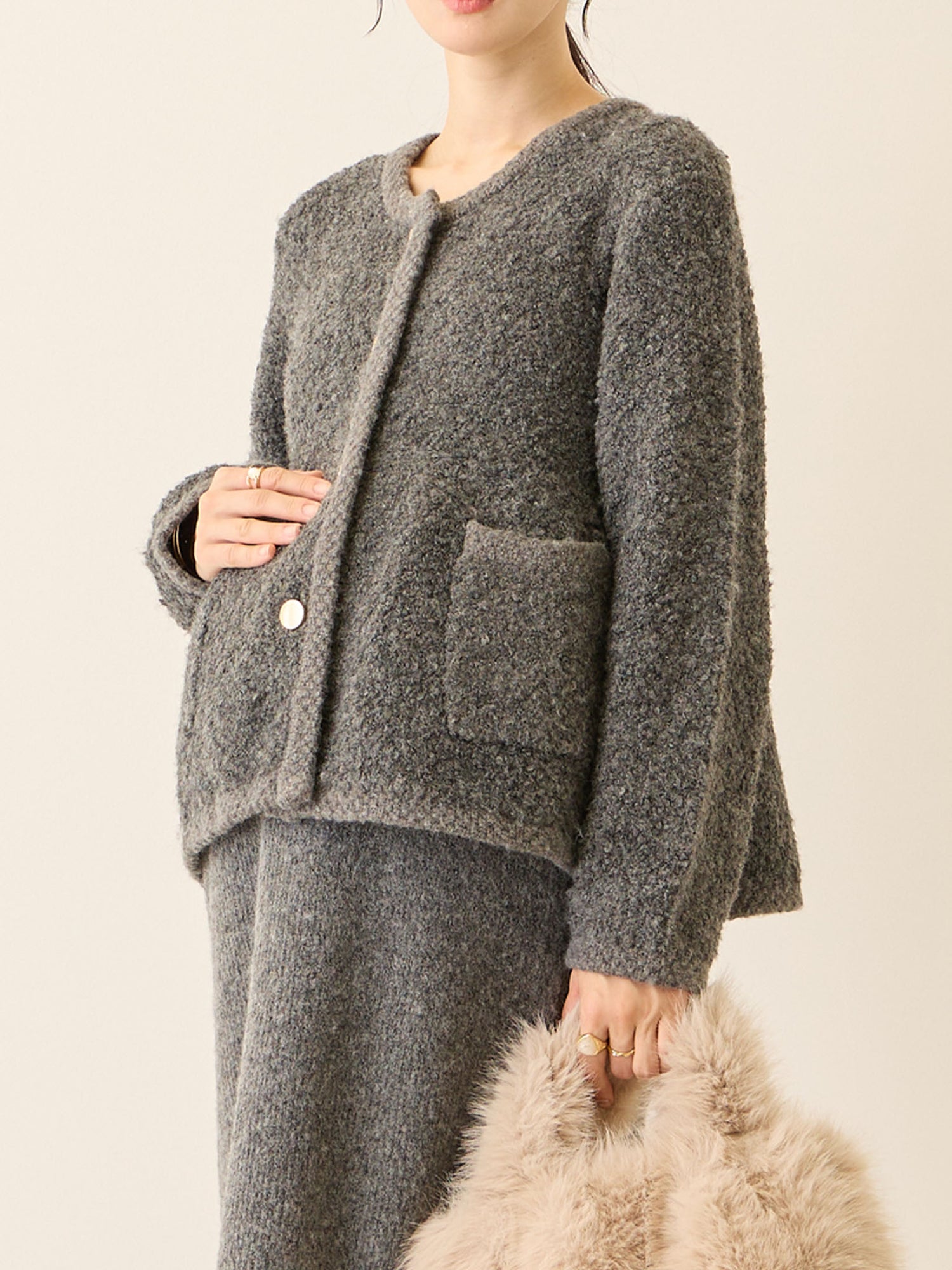 ニットジャケット Gray