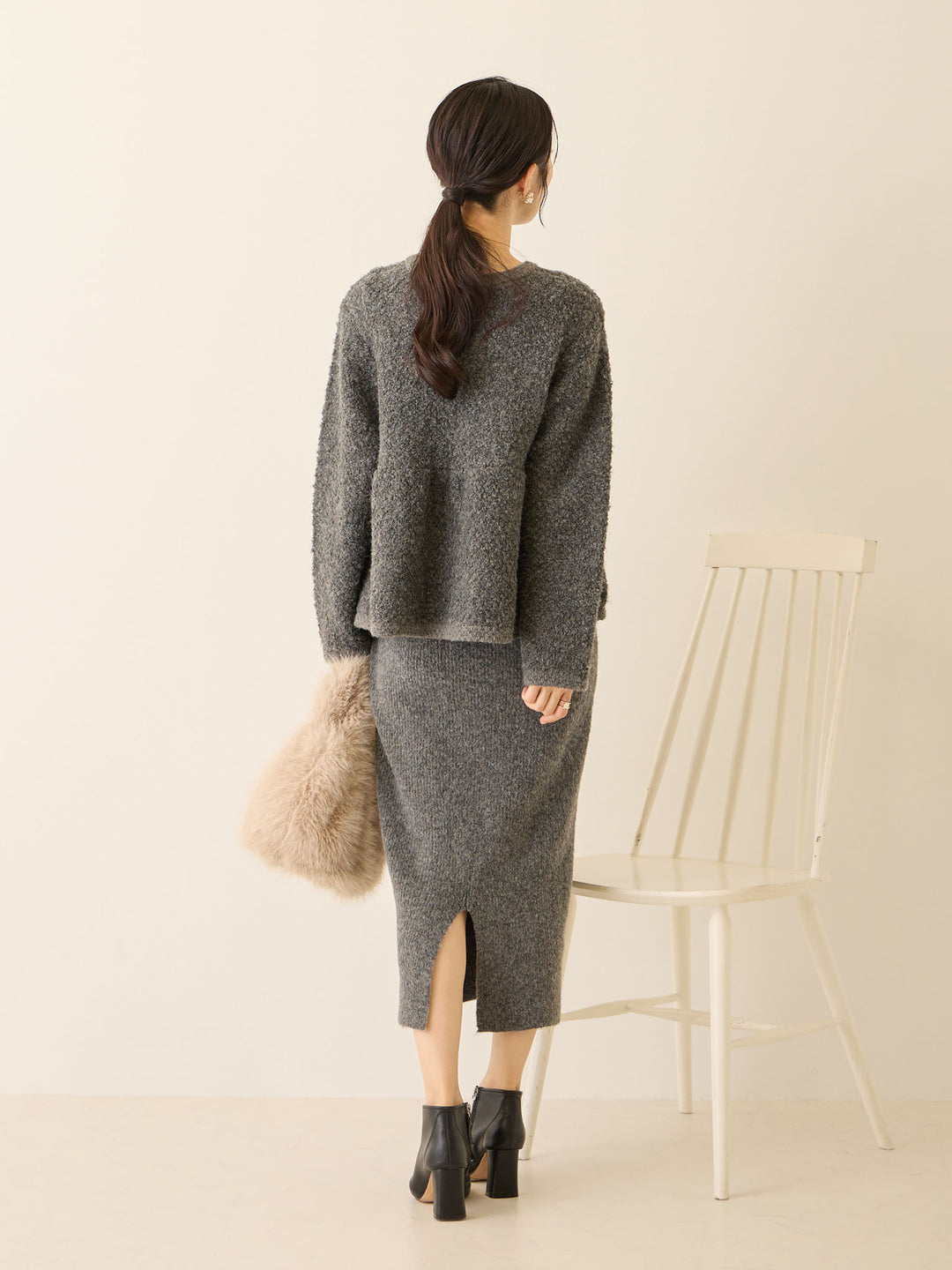 ニットタイトスカート Gray