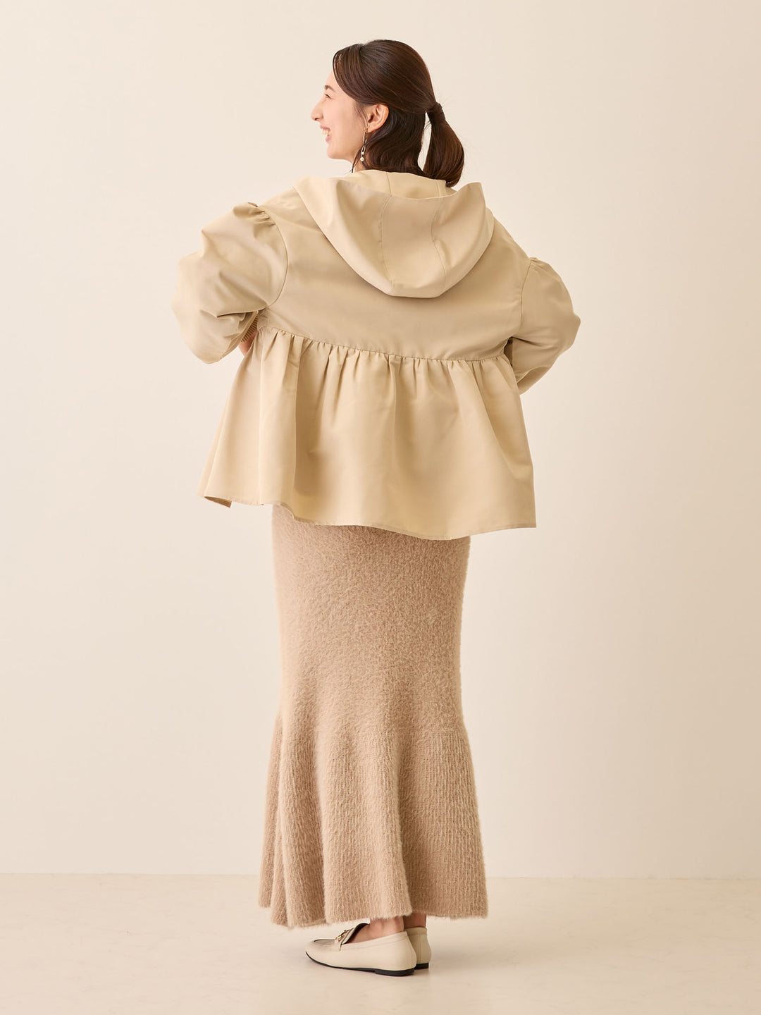 シャギーニットマーメイドスカート Beige