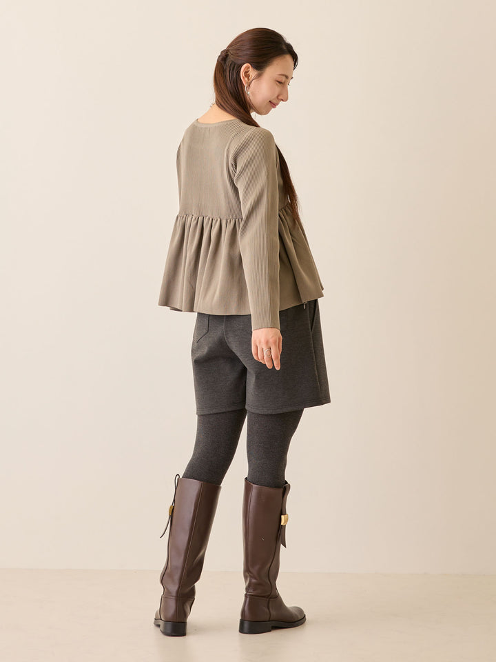 ペプラムニットトップス Gray