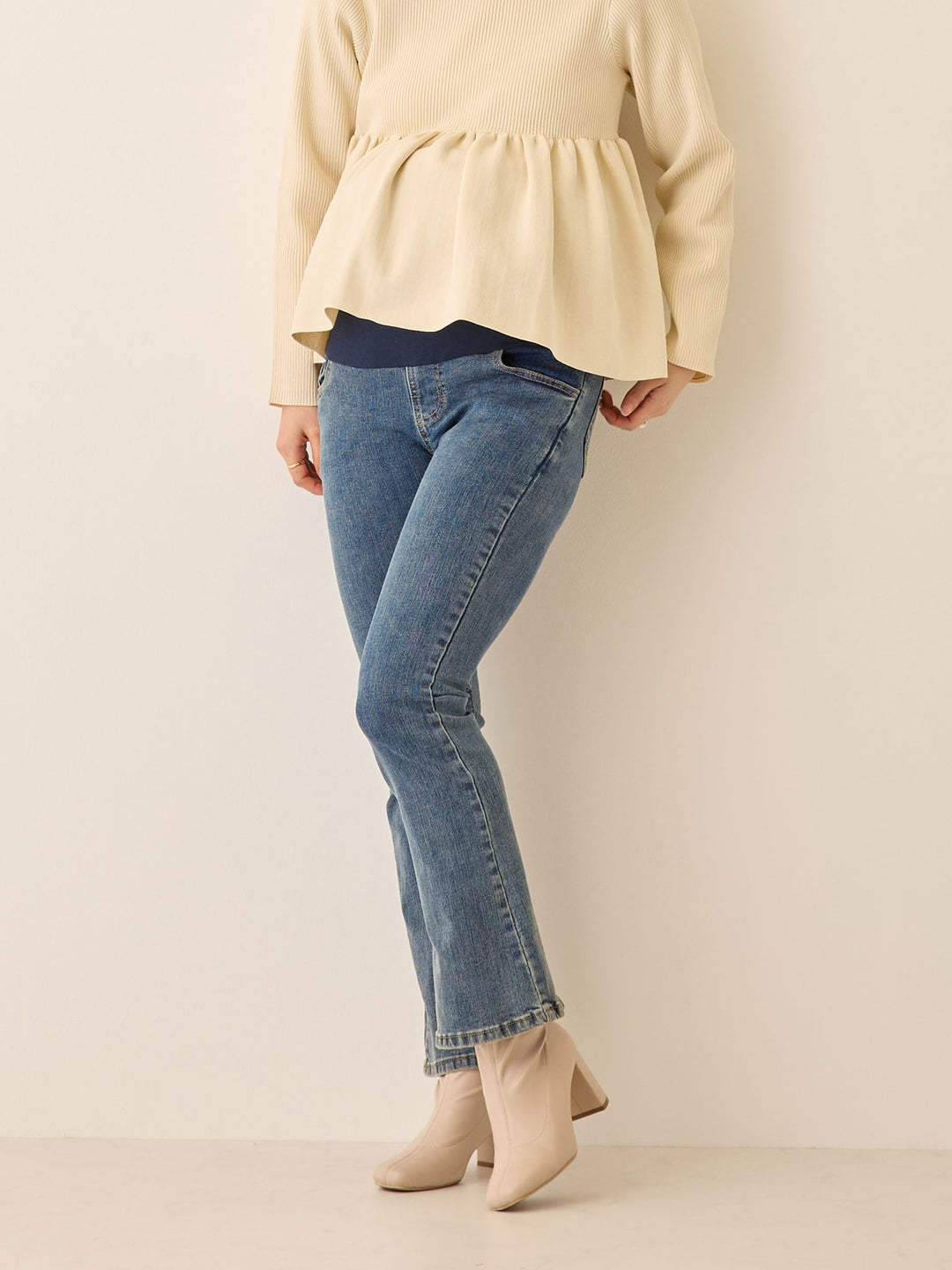 マタニティフレアデニム Blue