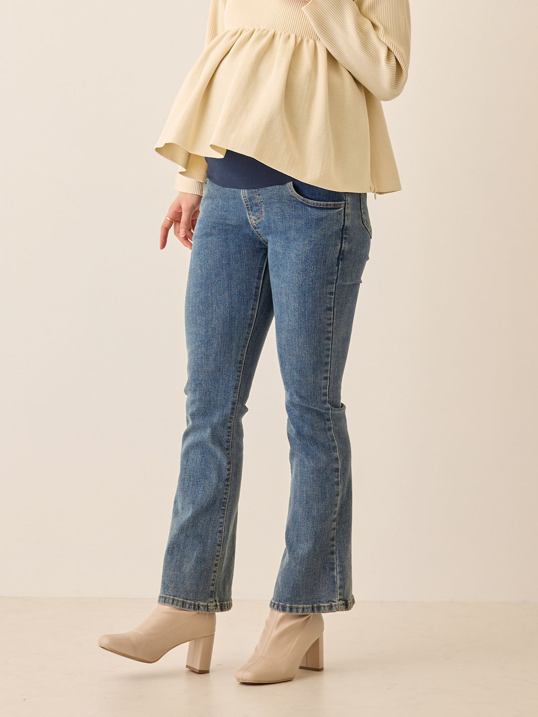 マタニティフレアデニム Blue