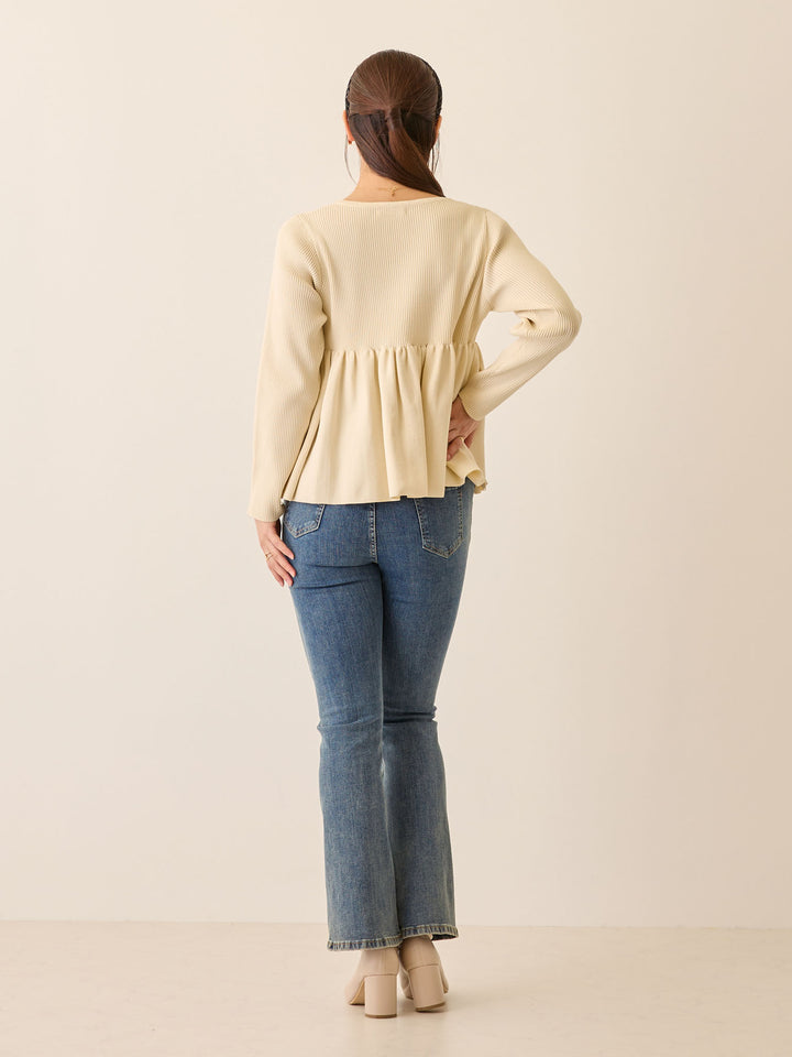 マタニティフレアデニム Blue