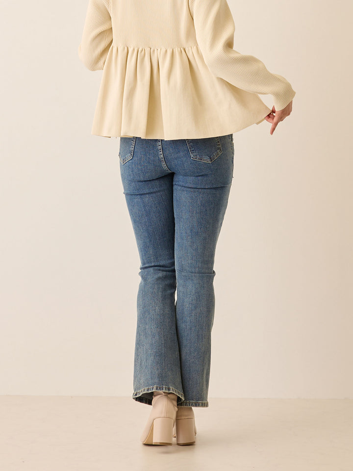 マタニティフレアデニム Blue