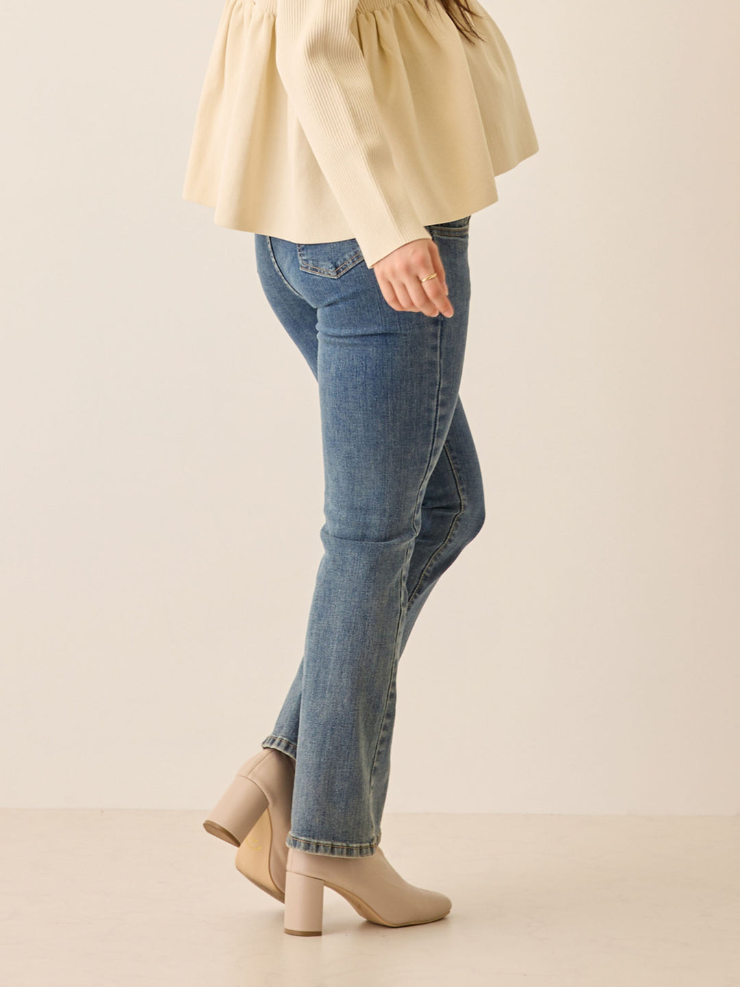 マタニティフレアデニム Blue