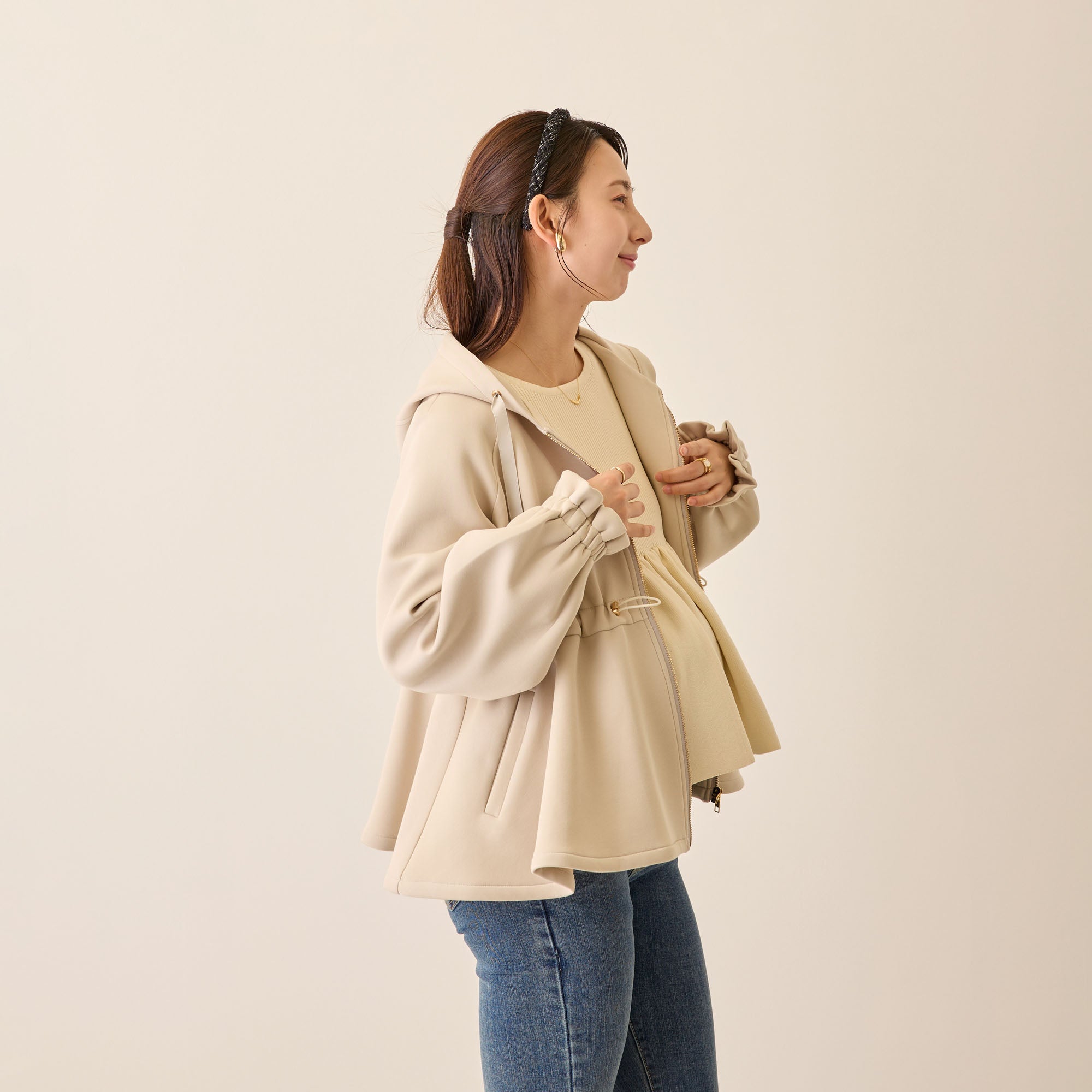 サイドリボンパンツ Gray / honono マタニティ Bottoms – honono for mom&baby