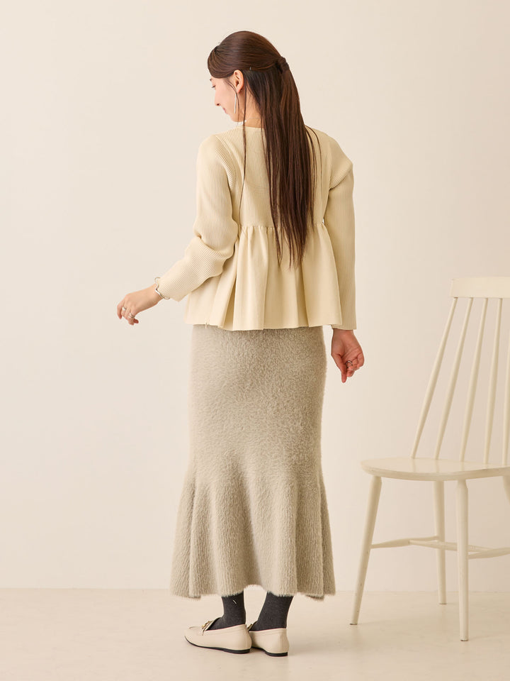 シャギーニットマーメイドスカート Light gray