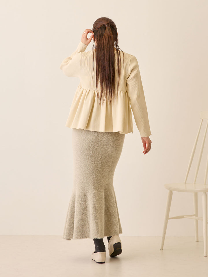 シャギーニットマーメイドスカート Light gray
