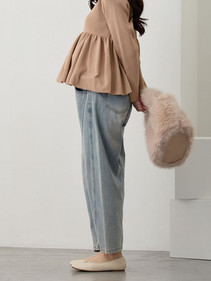 マタニティカーブデニムパンツ Blue