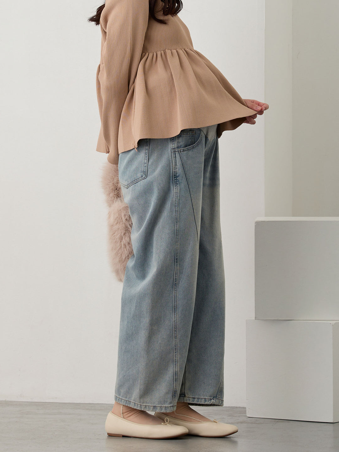 マタニティカーブデニムパンツ Blue