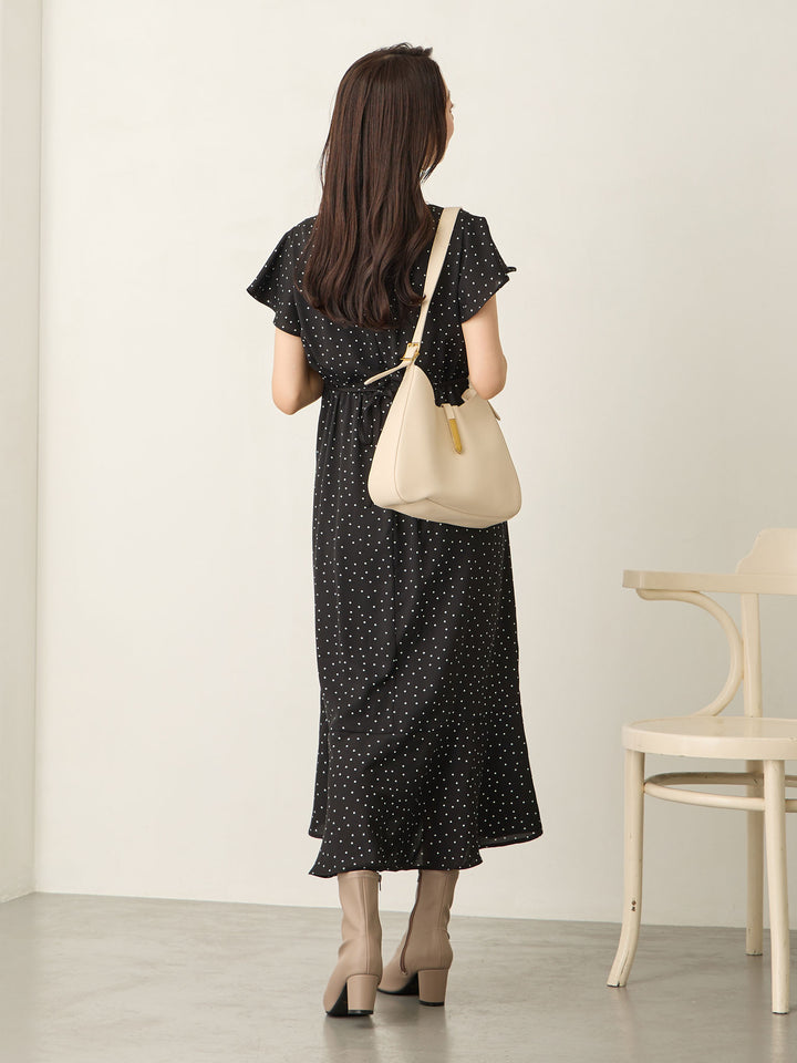 Cache-coeur 圆点连衣裙 黑色