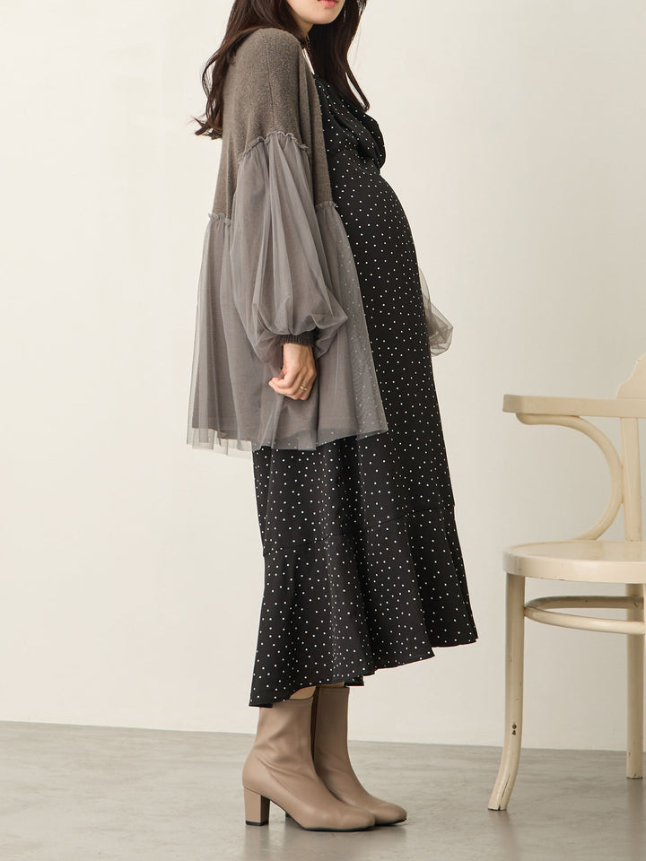 Cache-coeur 圆点连衣裙 黑色