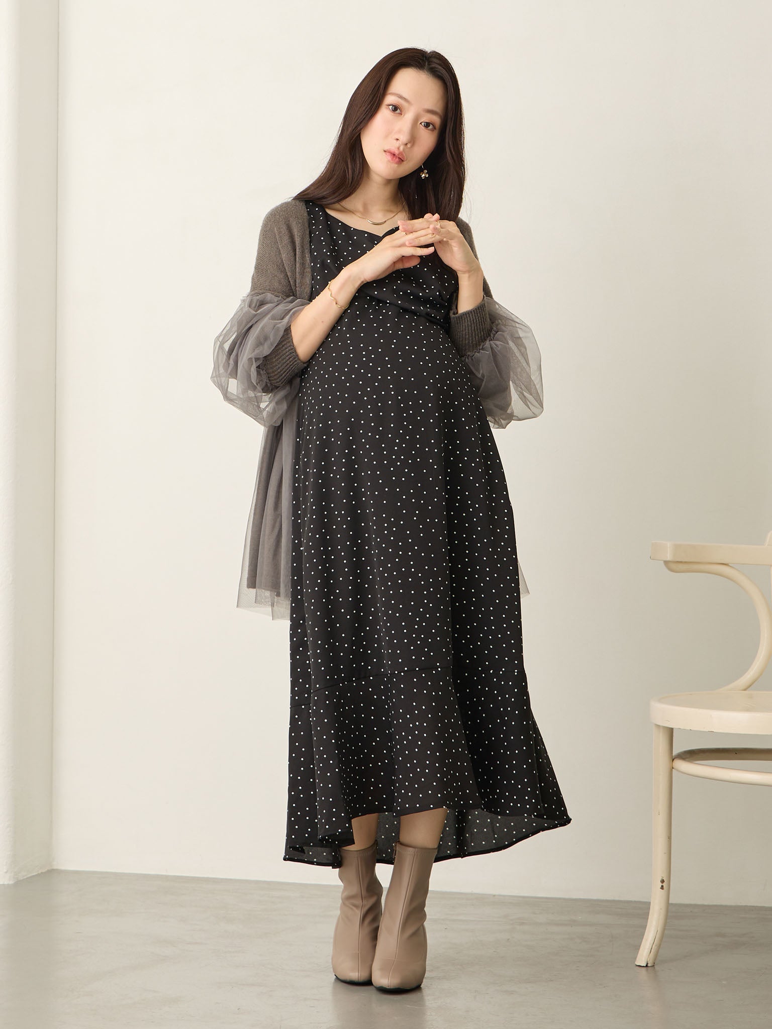 カシュクールドットワンピース Black – honono for mom&baby