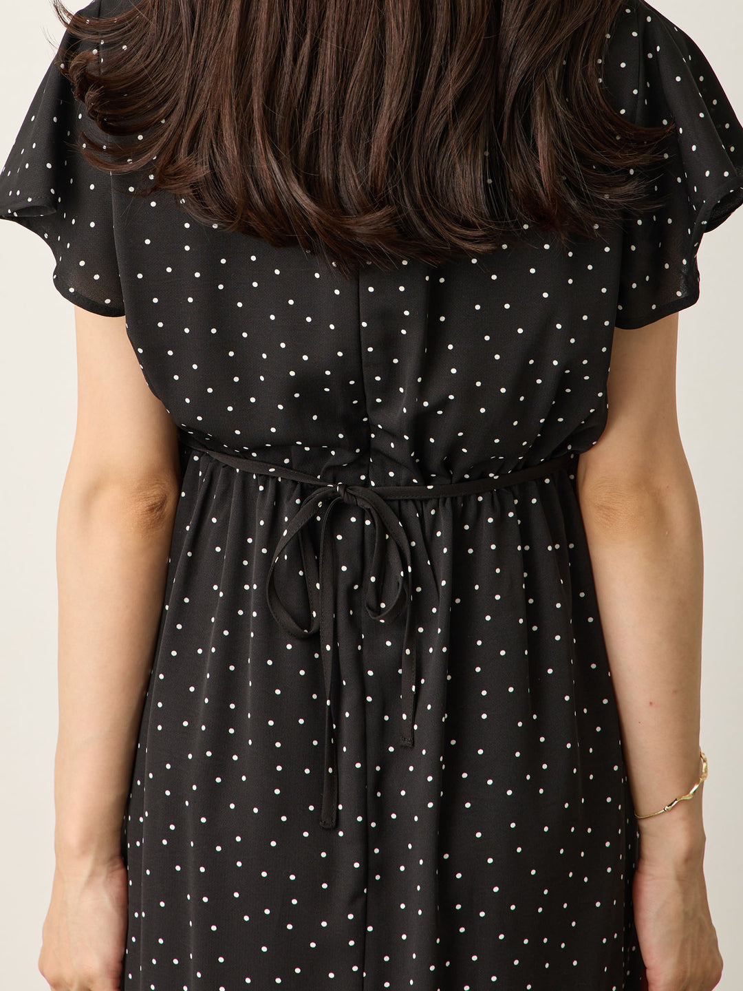 Cache-coeur 圆点连衣裙，象牙色