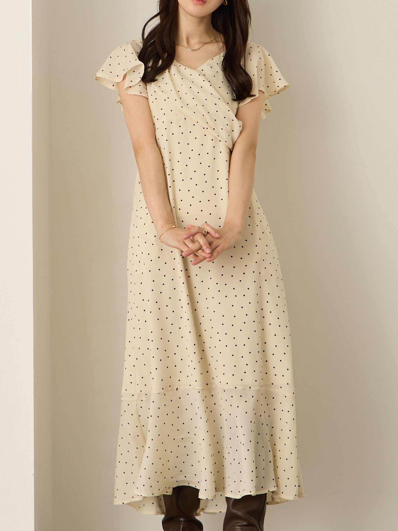 カシュクールドットワンピース Ivory – honono for mom&baby