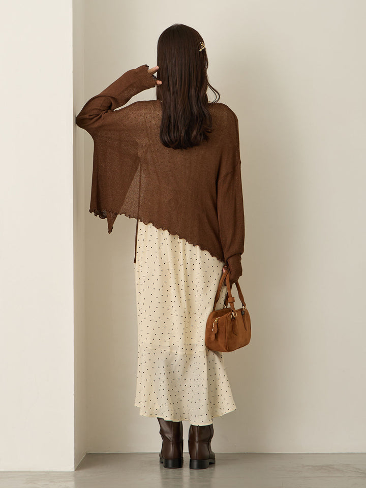 Cache-coeur 圆点连衣裙，象牙色