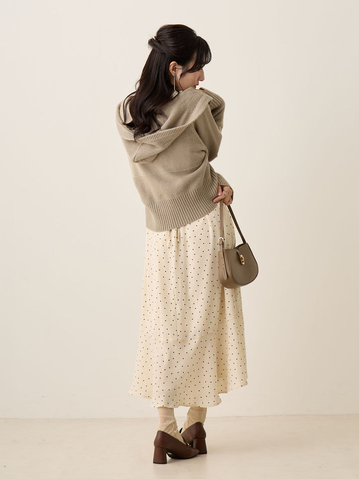 Cache-coeur 圆点连衣裙，象牙色