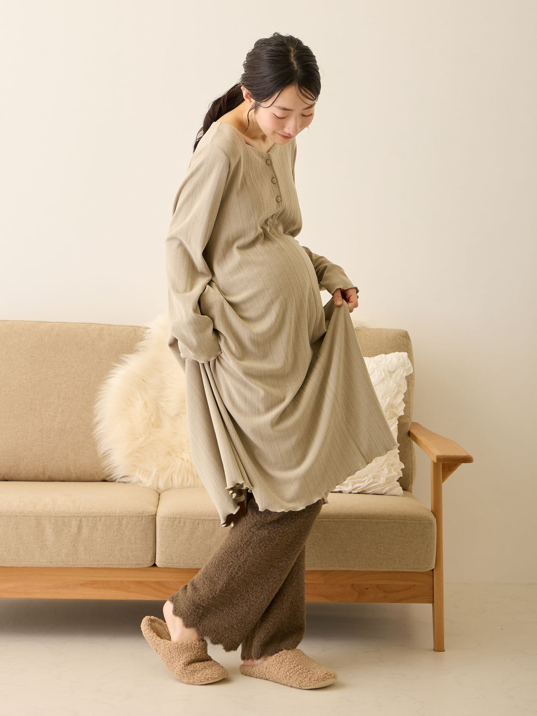 ふわふわルームレギンス Brown