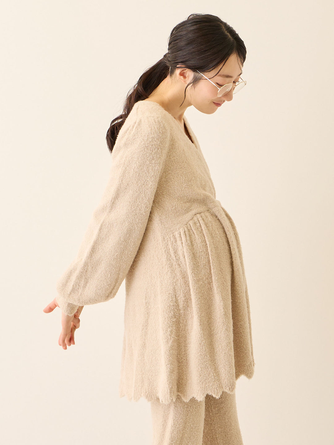 ふわふわルームトップス Beige