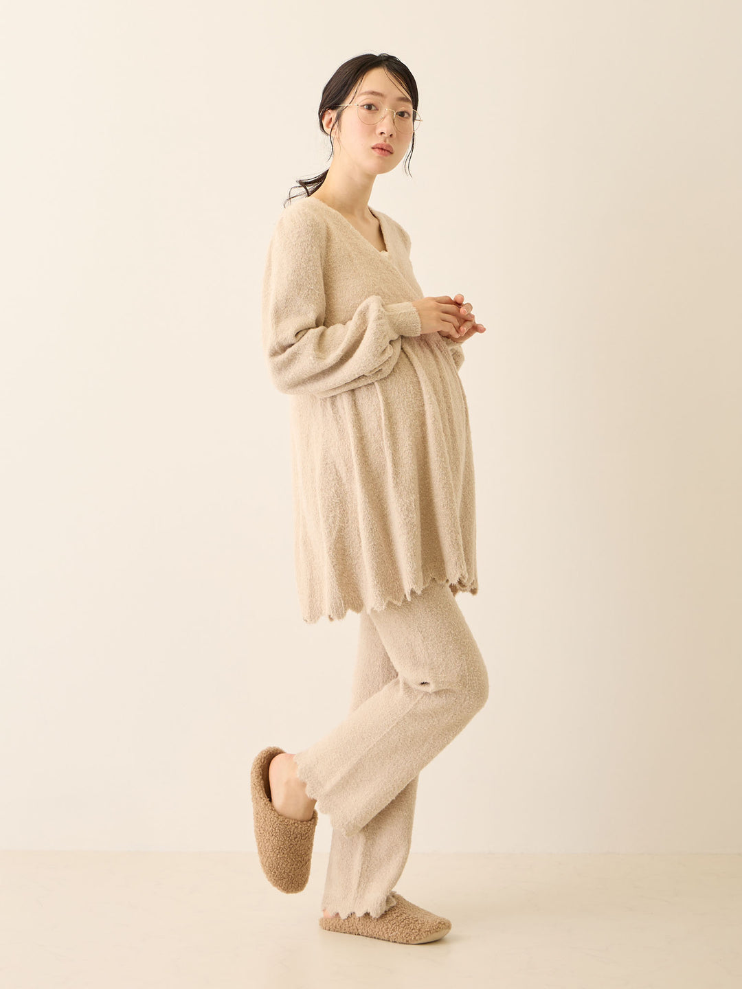 ふわふわルームトップス Beige