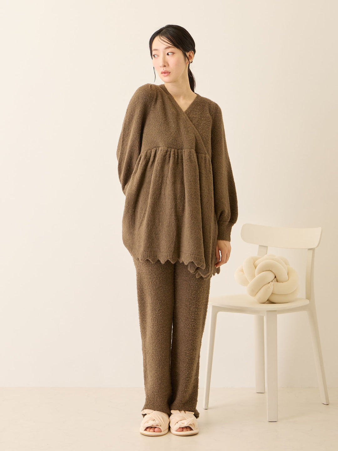 ふわふわルームトップス Brown