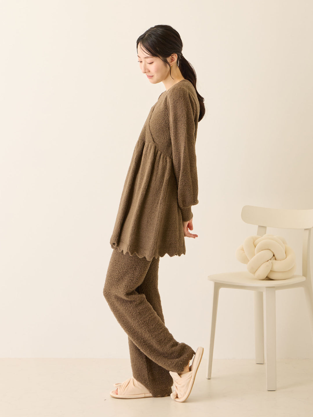 ふわふわルームトップス Brown