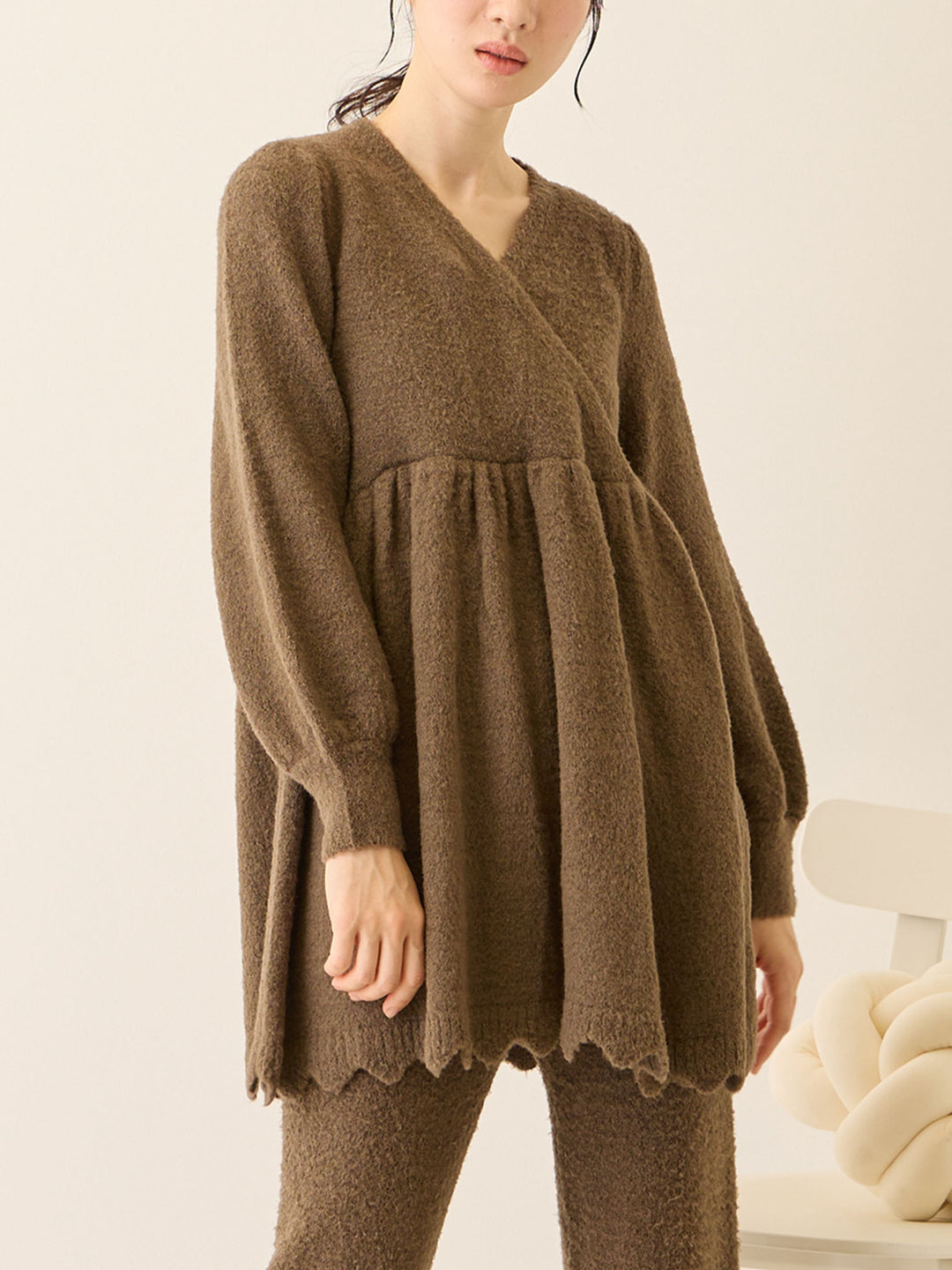 ふわふわルームトップス Brown