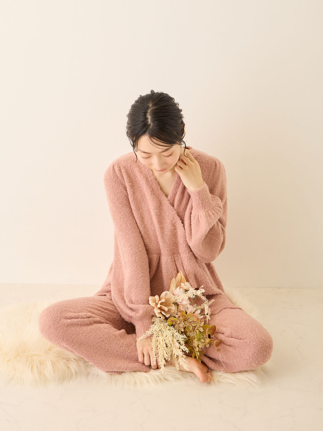 ふわふわルームレギンス Pink beige