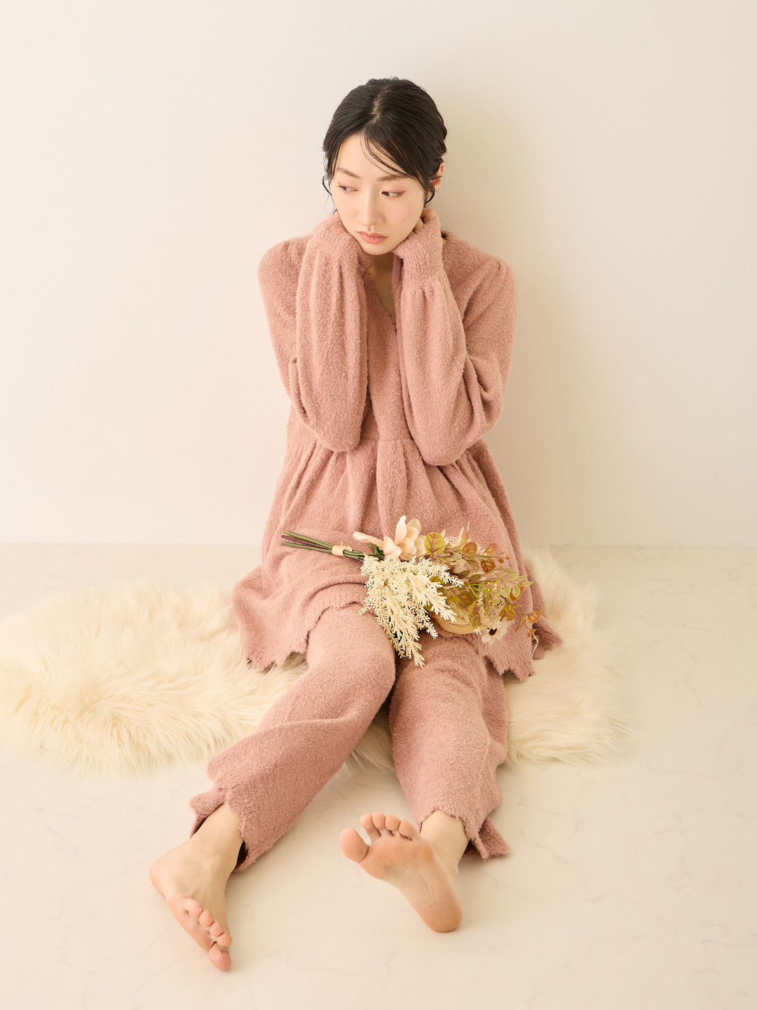 ふわふわルームトップス Pink beige