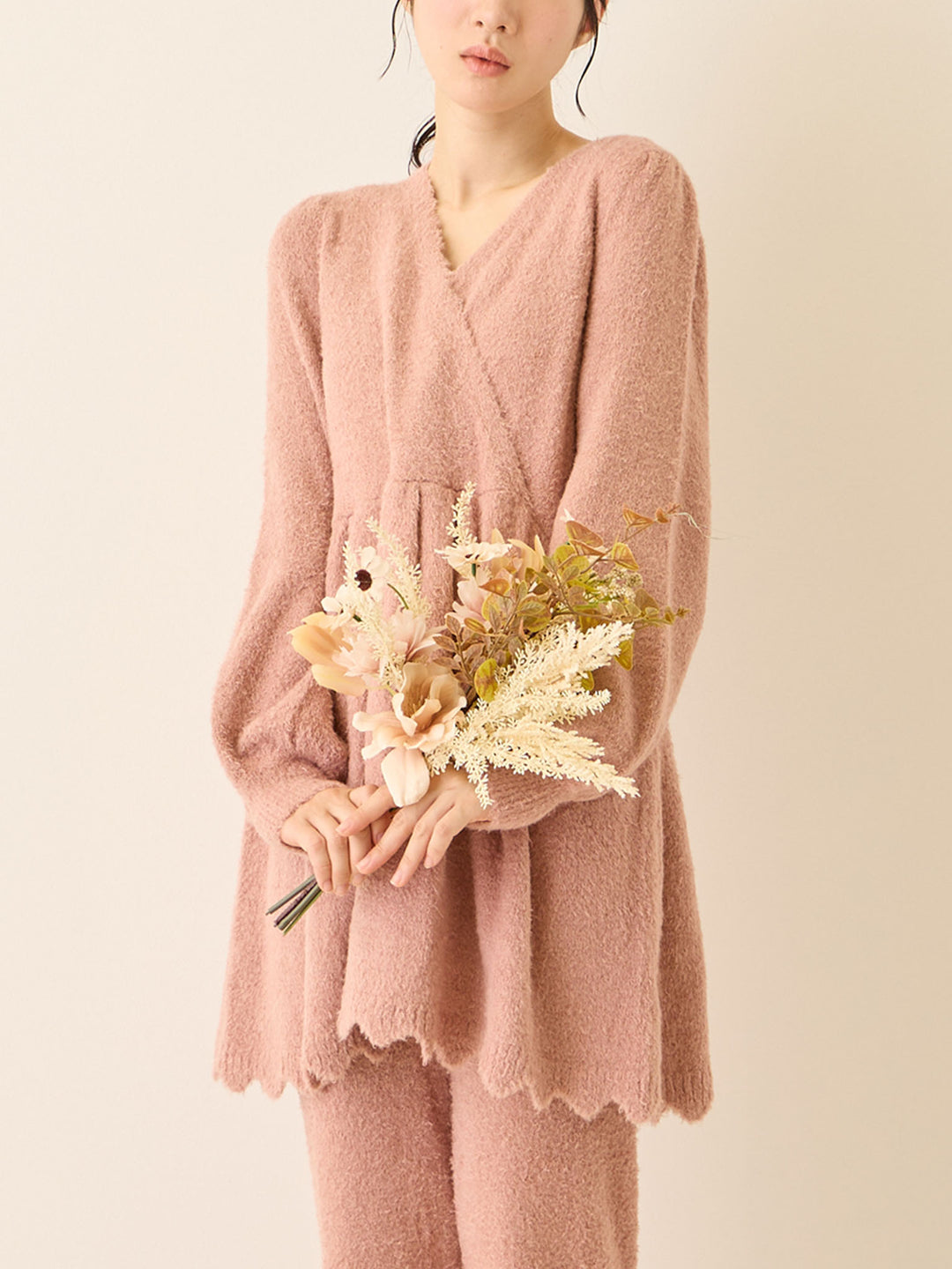 ふわふわルームトップス Pink beige