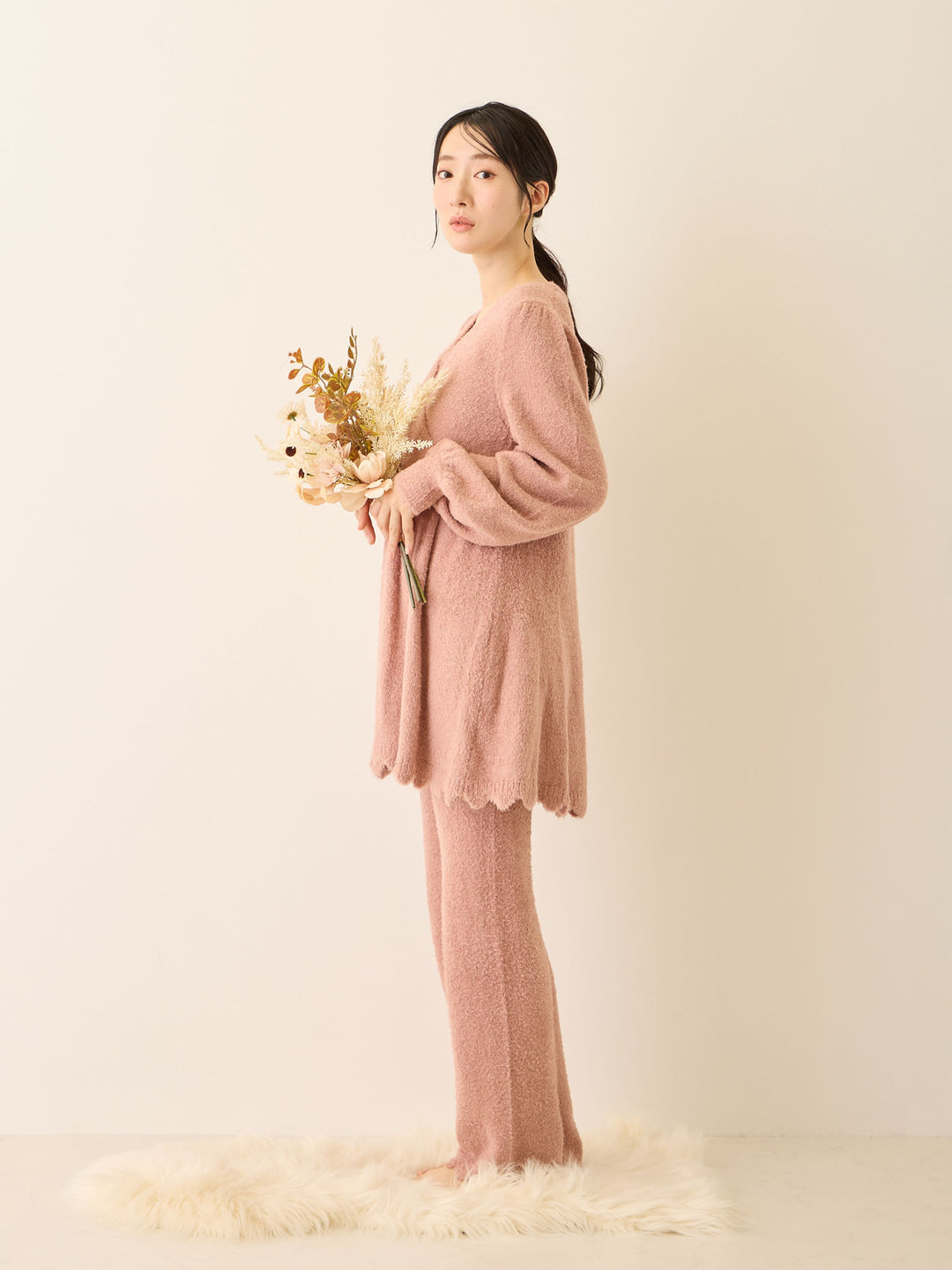 ふわふわルームトップス Pink beige