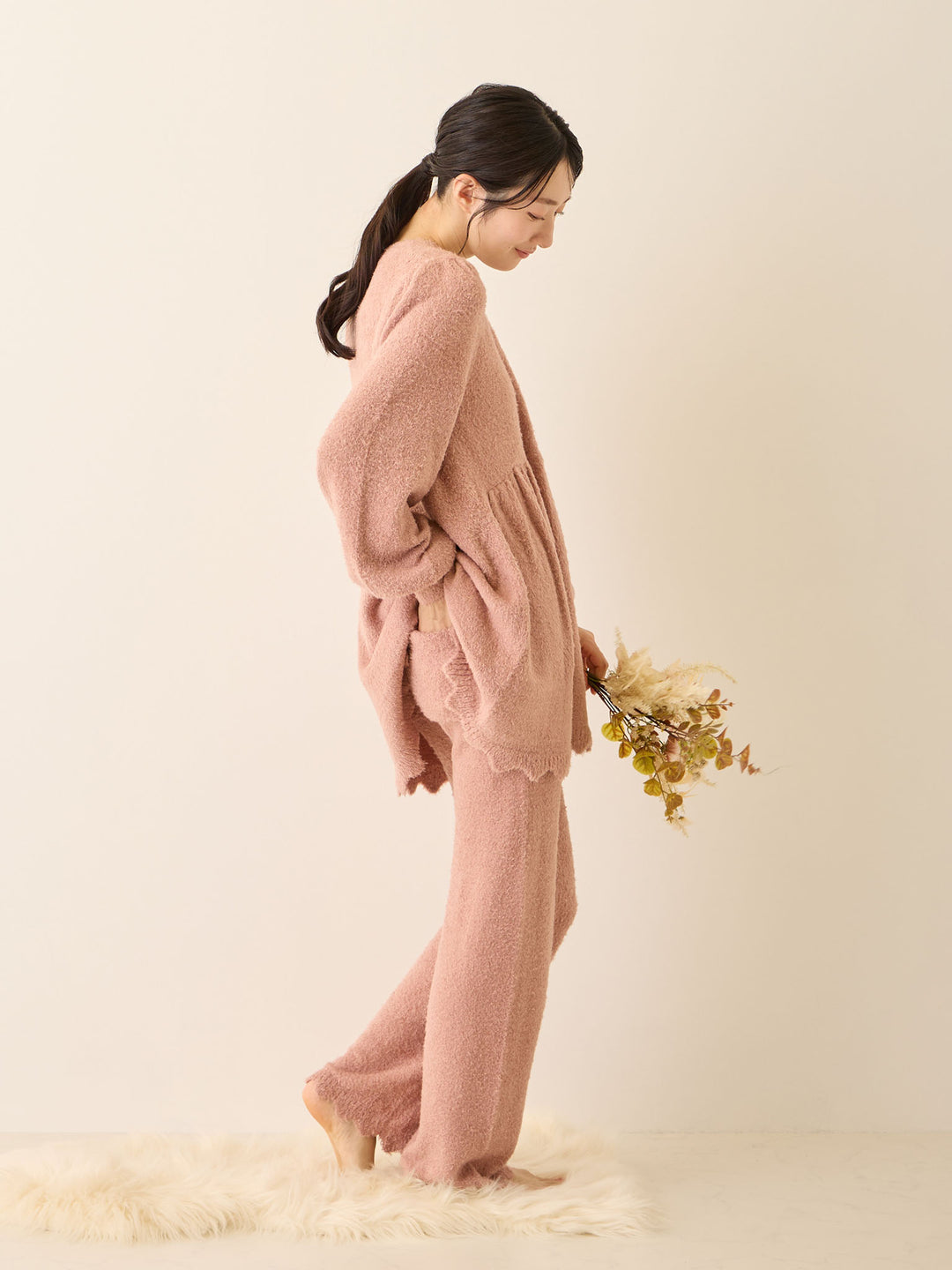 ふわふわルームレギンス Pink beige