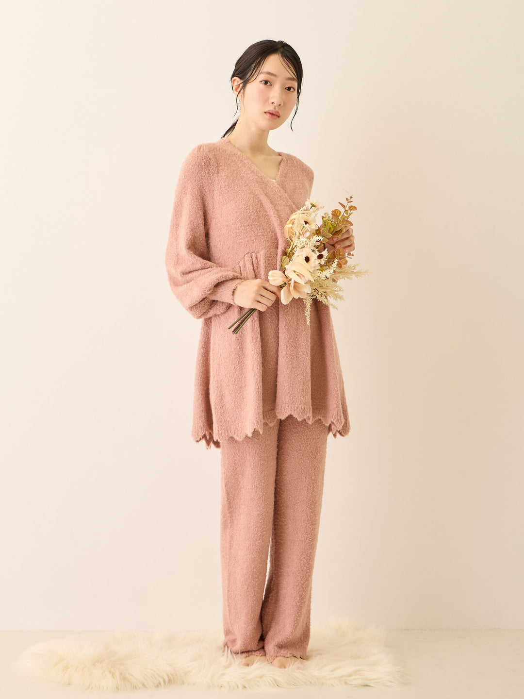 ふわふわルームレギンス Pink beige