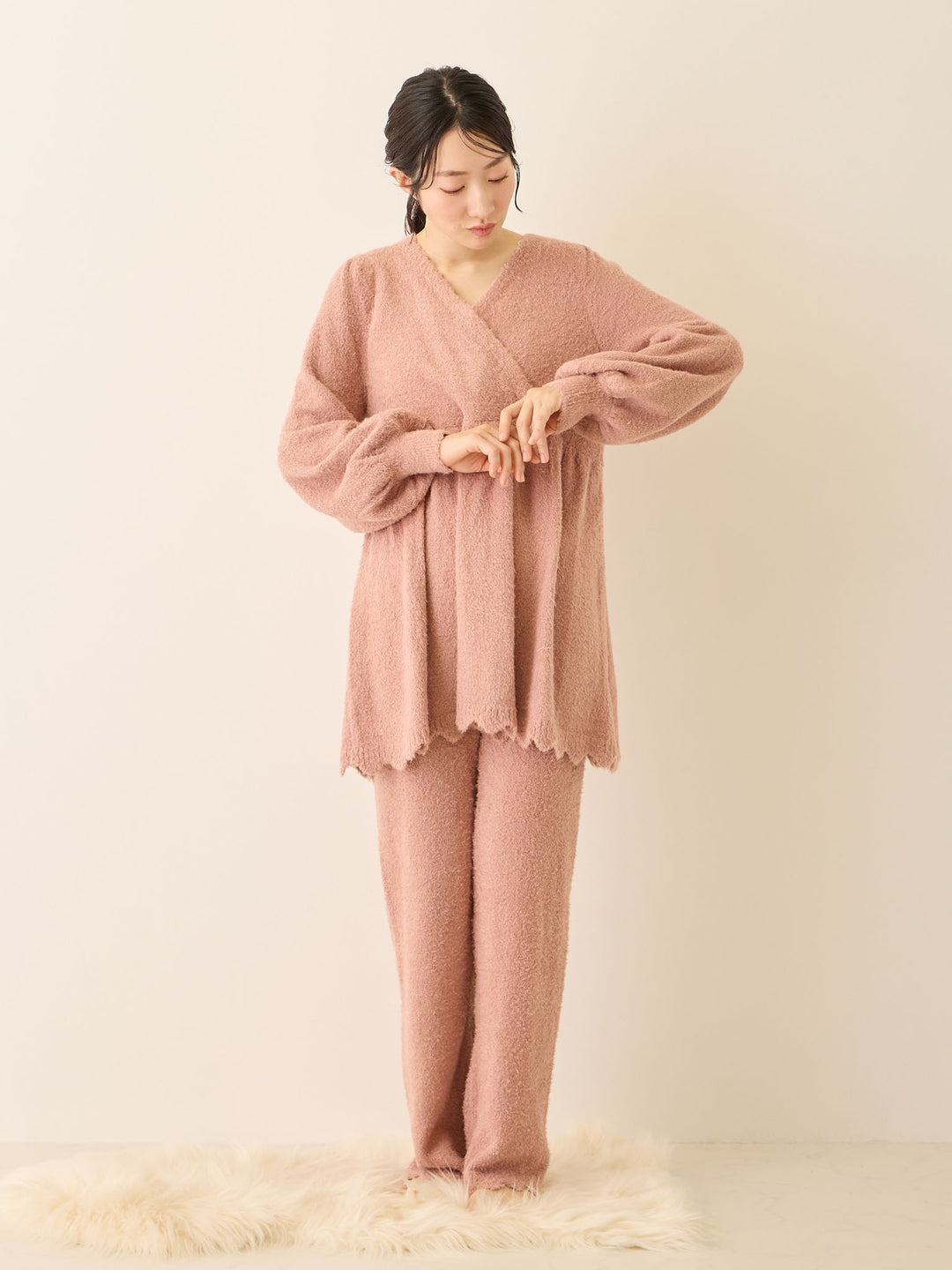 ふわふわルームレギンス Pink beige