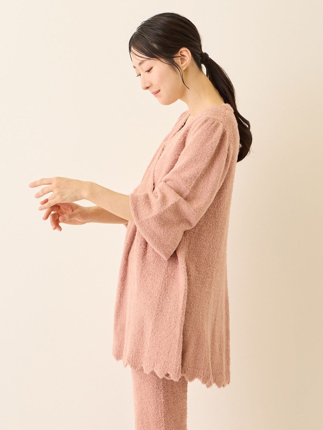 ふわふわルームトップス Pink beige