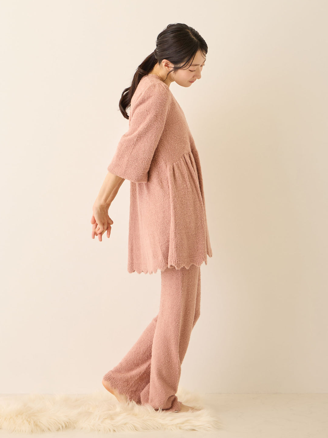 ふわふわルームレギンス Pink beige