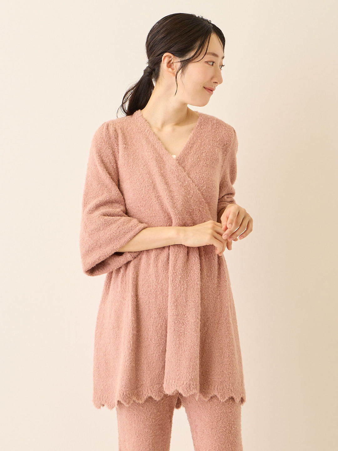 ふわふわルームトップス Pink beige