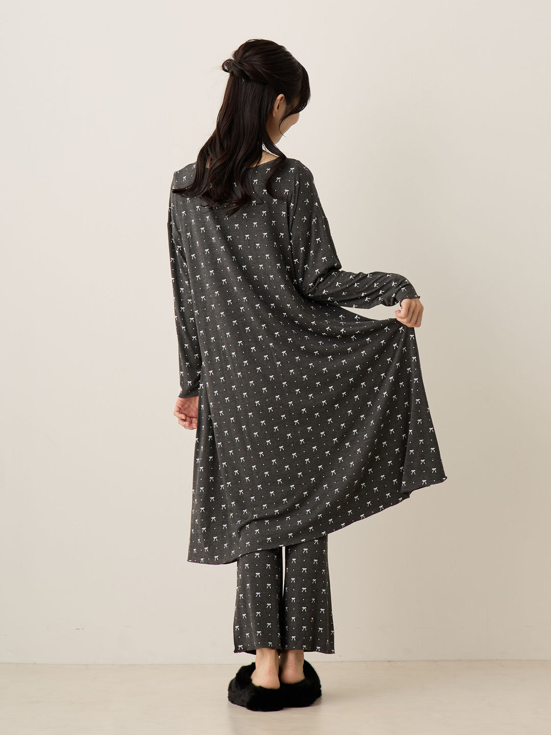 リボンドットルームウェア Gray