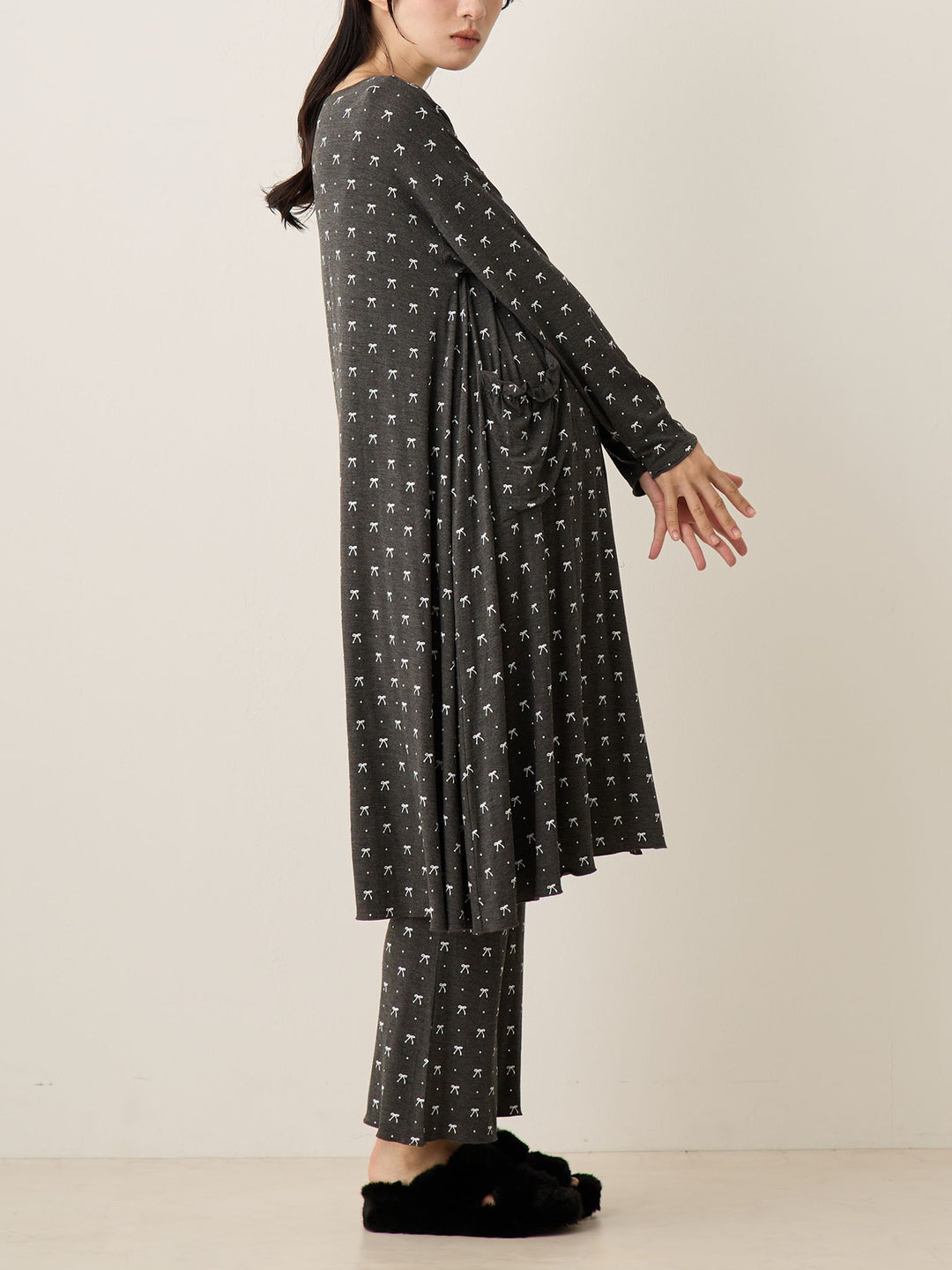 リボンドットルームウェア Gray