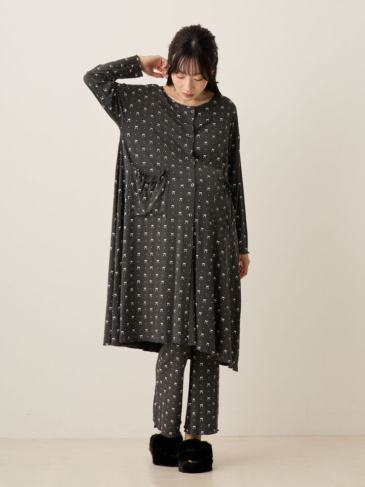 リボンドットルームウェア Gray