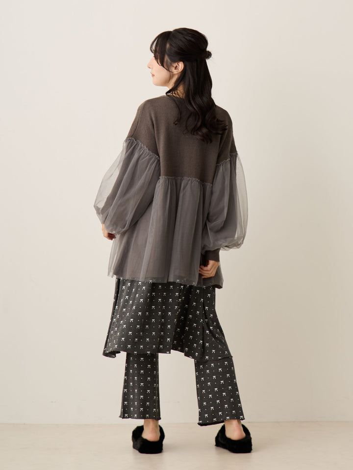 リボンドットルームウェア Gray