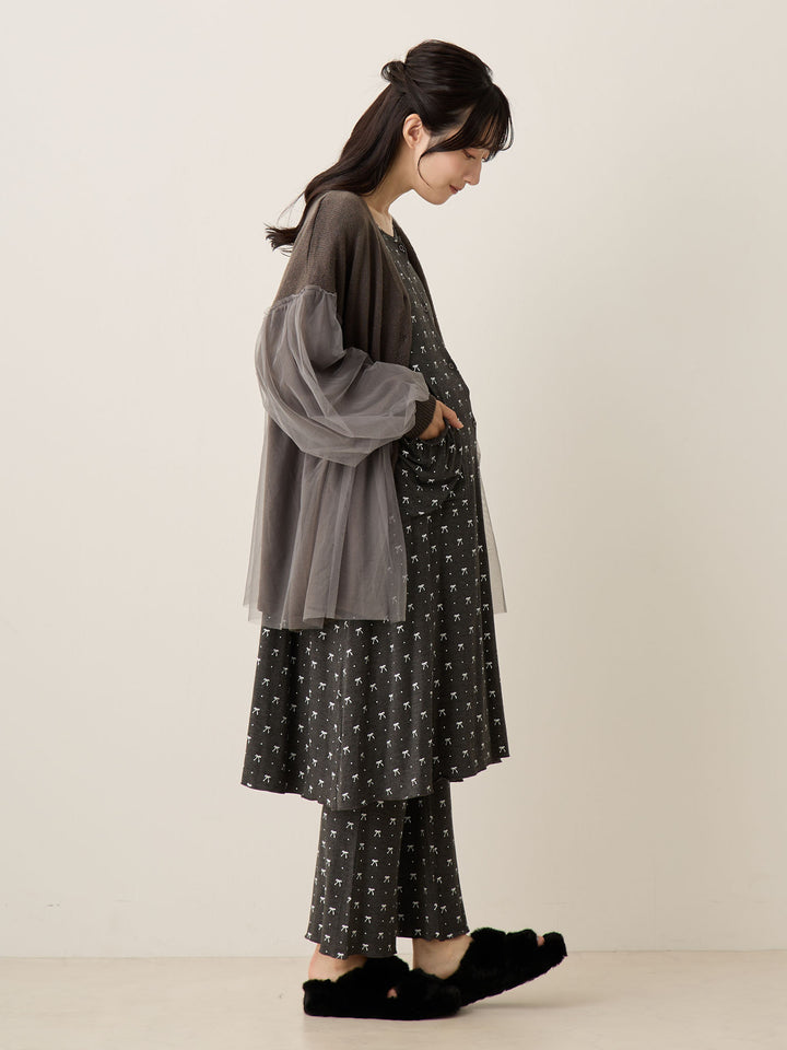 リボンドットルームウェア Gray