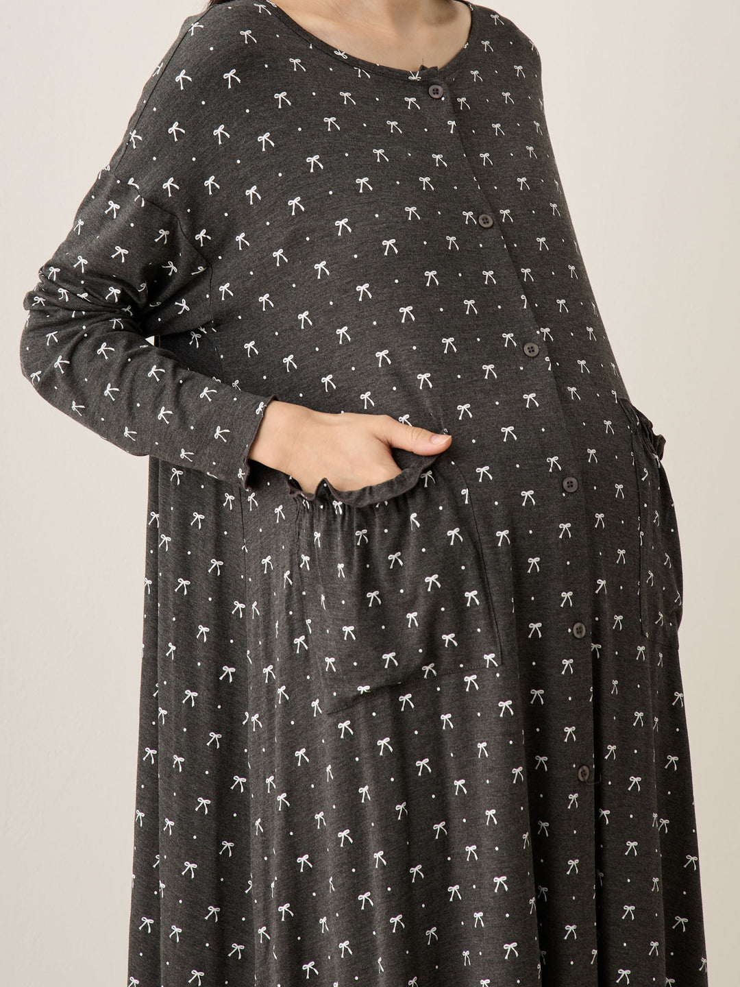 リボンドットルームウェア Gray