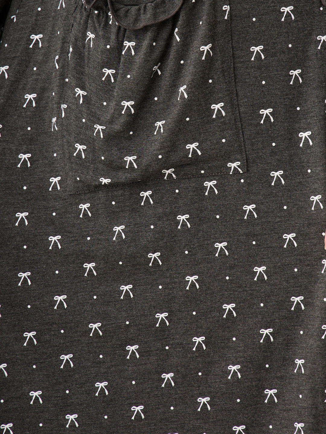 リボンドットルームウェア Gray