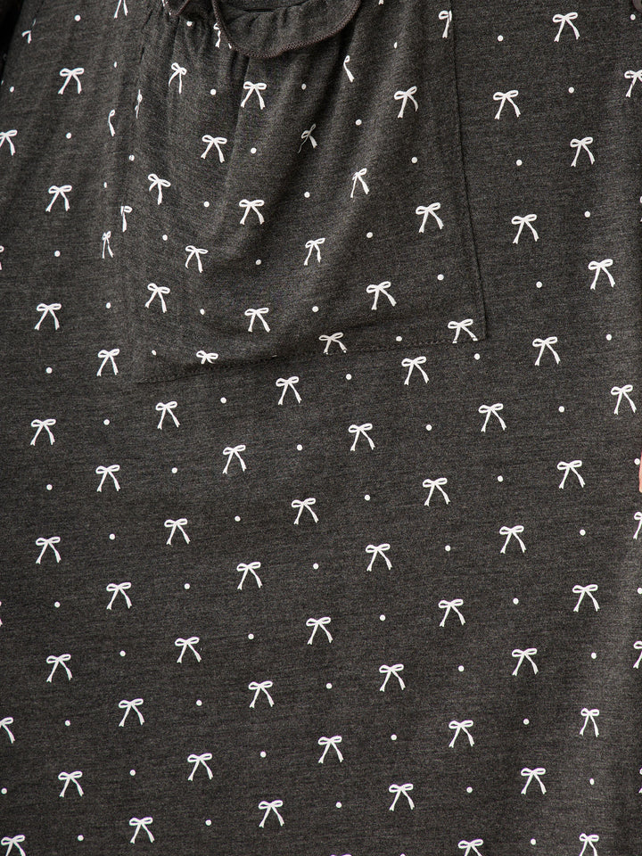 リボンドットルームウェア Gray