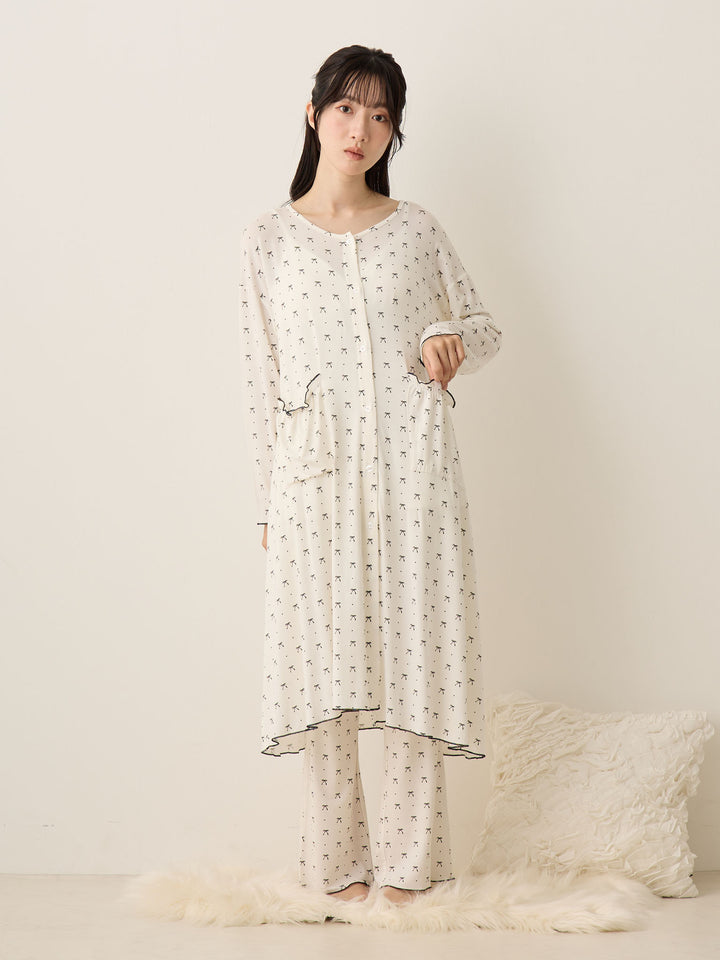 リボンドットルームウェア Ivory