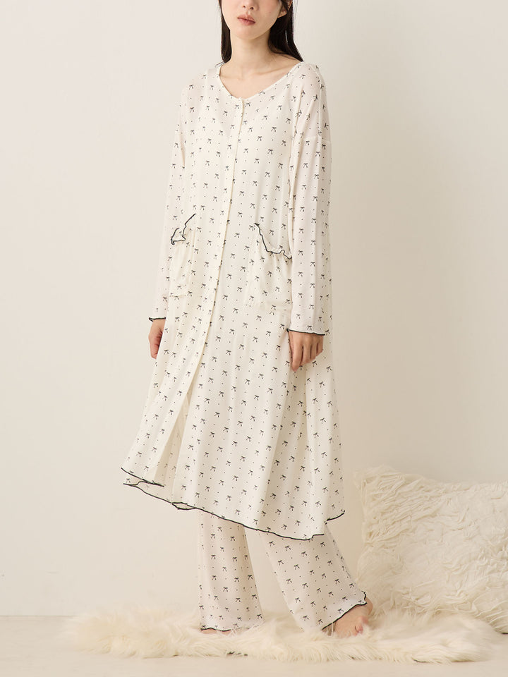 リボンドットルームウェア Ivory