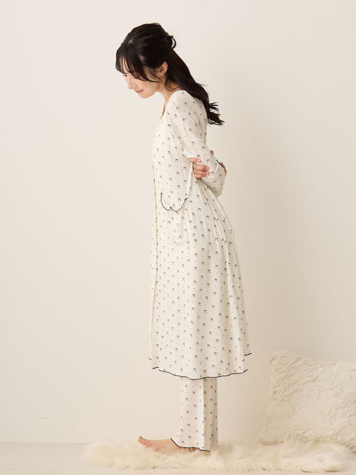 リボンドットルームウェア Ivory