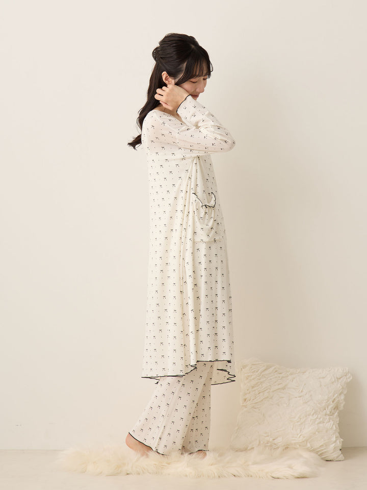 リボンドットルームウェア Ivory