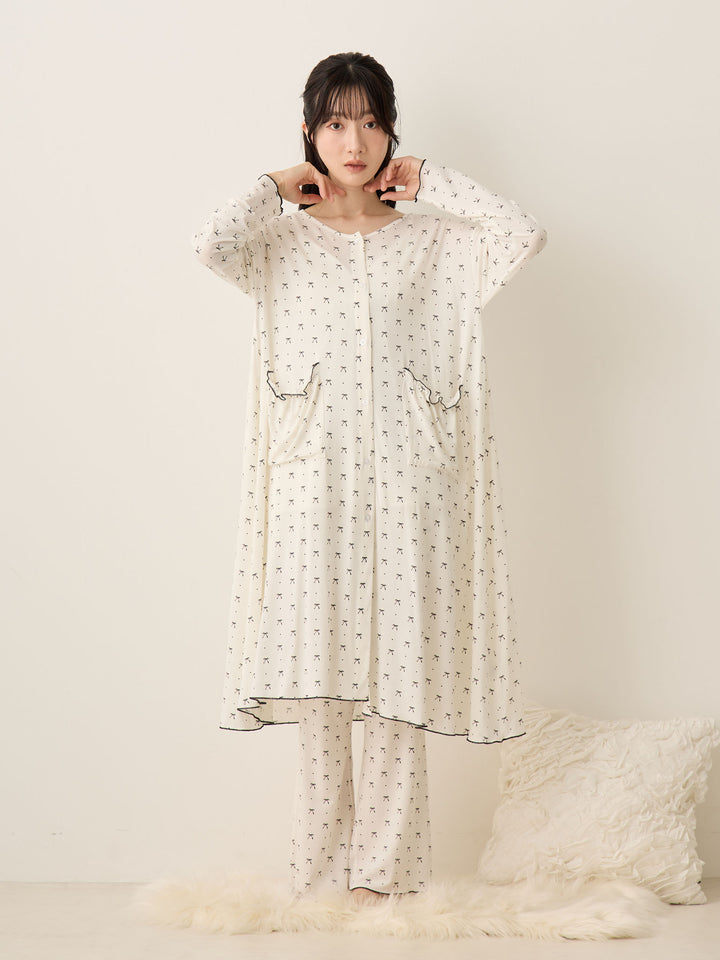 リボンドットルームウェア Ivory
